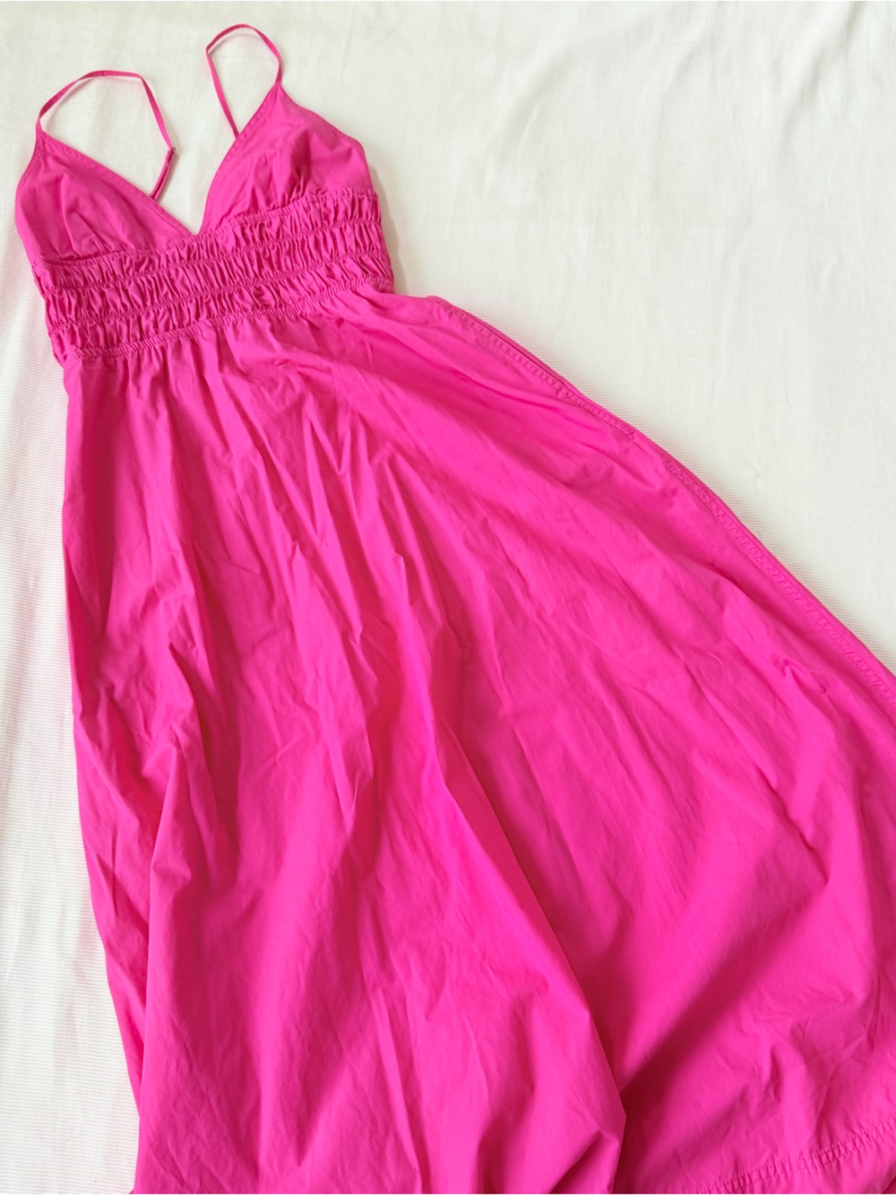Zara Womens Maxi Dress Summer Pink Cotton Casual Resortwear Small S
